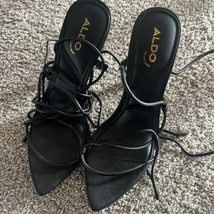 Brand new never worn with box black strappy heals size 7! from aldo!